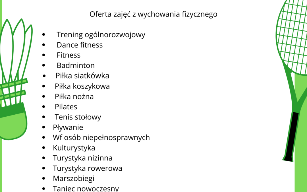 Zapisy na zajęcia WF – semestr zimowy 2023/24